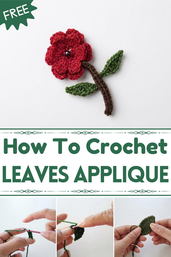 CROCHET LEAF LEAVES APPLIQUE 1