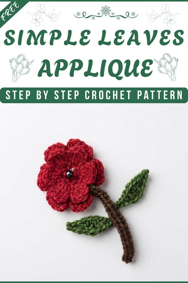 CROCHET LEAF LEAVES APPLIQUE 8