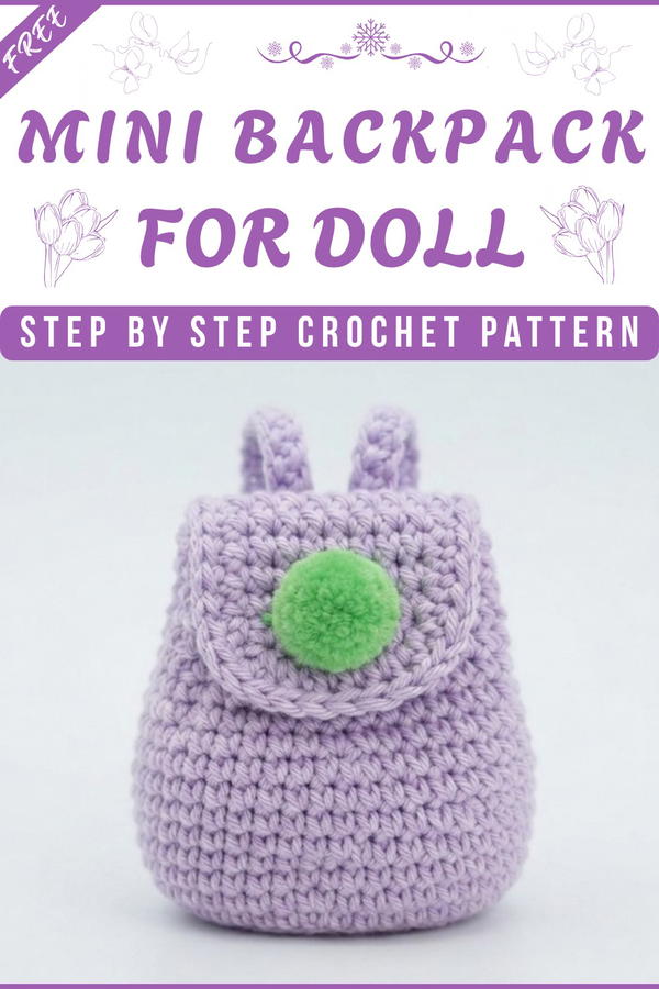 CROCHET MINI BACKPACK FOR DOLLS 9
