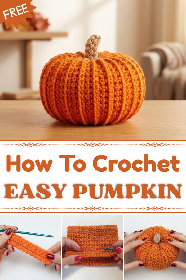 CROCHET PUMPKINS FOR HALLOWEEN AND FALL. THREE DIFFERENT SIZES 1