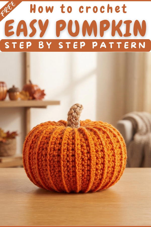 CROCHET PUMPKINS FOR HALLOWEEN AND FALL. THREE DIFFERENT SIZES 8