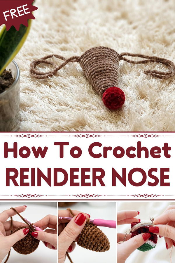 CROCHET REINDEER NOSE FOR KIDS 1