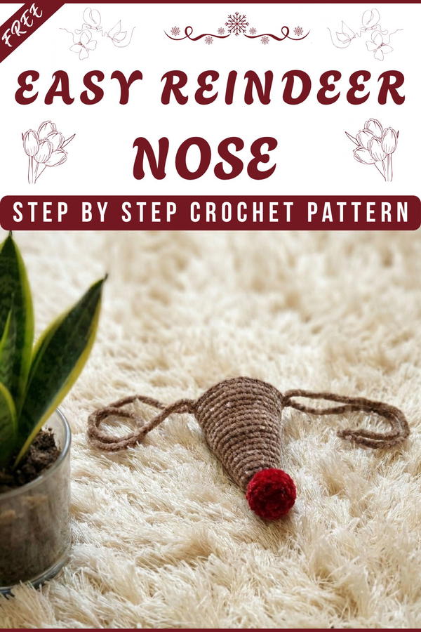 CROCHET REINDEER NOSE FOR KIDS 7