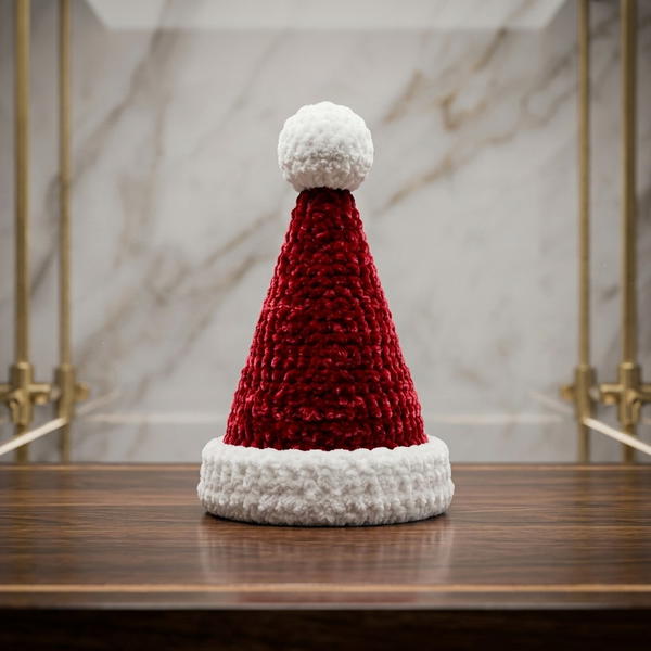 CROCHET SANTA CLAUSE HAT FOR DOLLS (BIG VERSION) 10