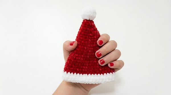 CROCHET SANTA CLAUSE HAT FOR DOLLS (BIG VERSION) 8