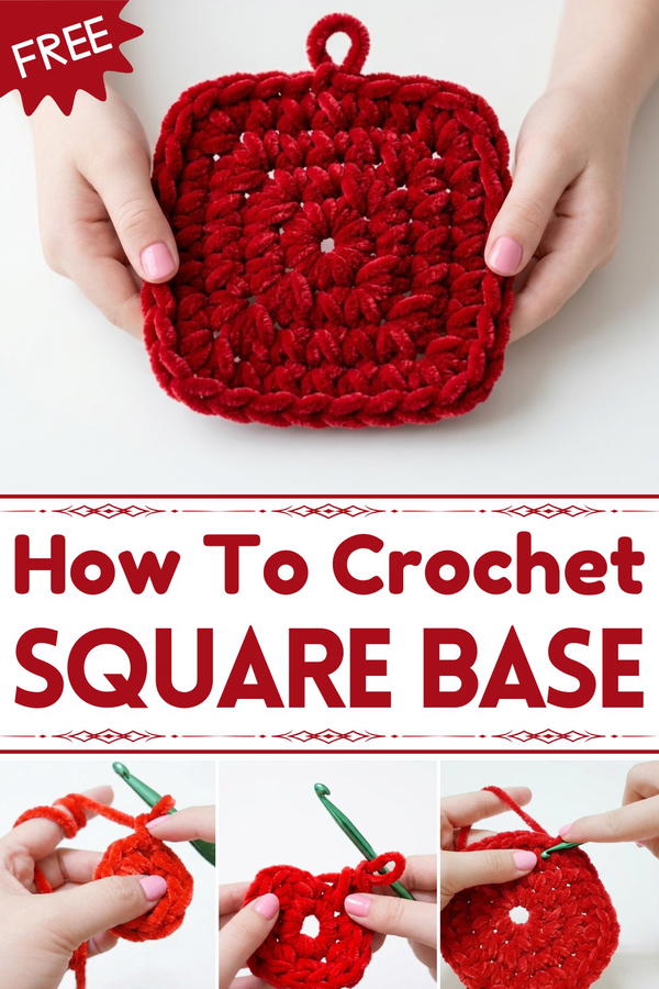 Crochet SQUARE BASE Free Pattern for Storage Boxes - Mint Design Blog