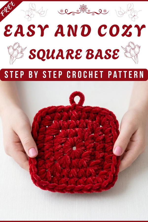 Crochet SQUARE BASE Free Pattern for Storage Boxes - Mint Design Blog