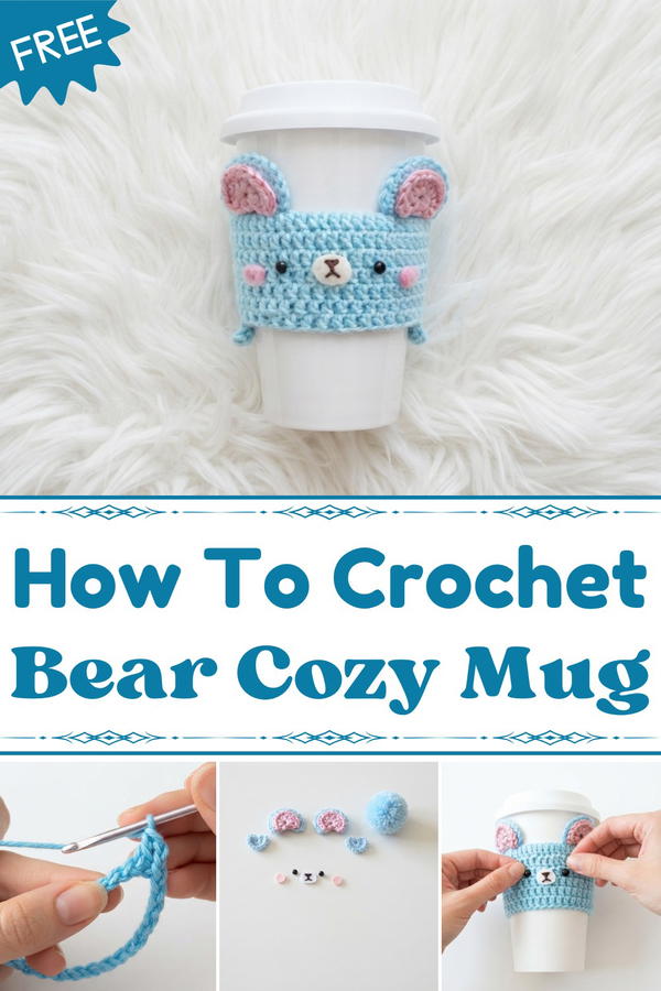 Crochet Bear Cozy - Travel Mug 1