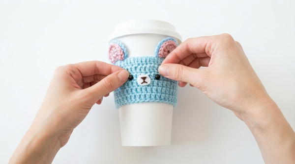 Crochet Bear Cozy - Travel Mug 8