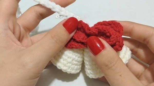 Crochet Christmas Bell Keychain, Ornament 7