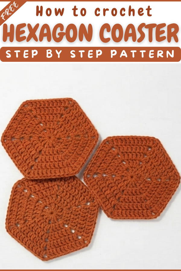 Crochet Coaster Invisible Column Hexagon Motif (8)