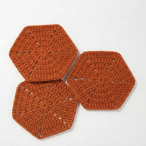 Crochet Coaster Invisible Column Hexagon Motif (9)