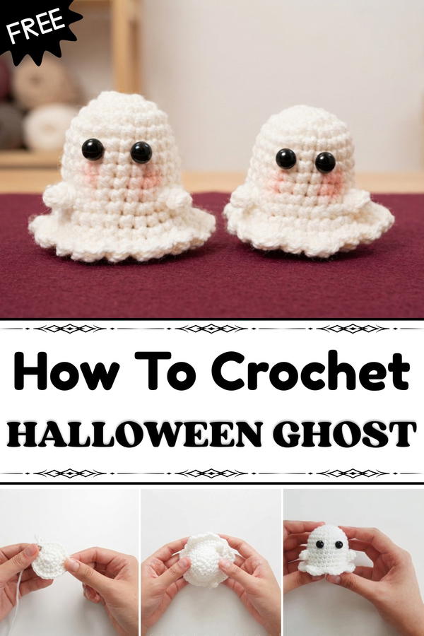 Crochet Ghost Beginner-Friendly Halloween Amigurumi & Keychain Tutorial 1