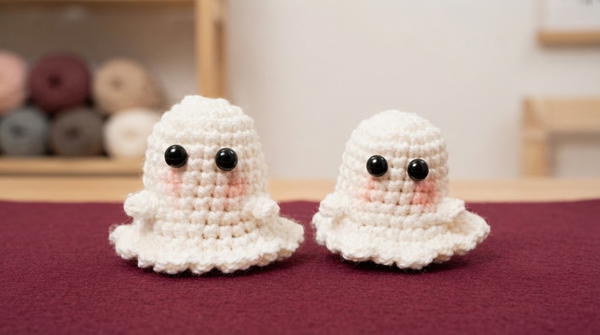 Crochet Ghost Beginner-Friendly Halloween Amigurumi & Keychain Tutorial 7