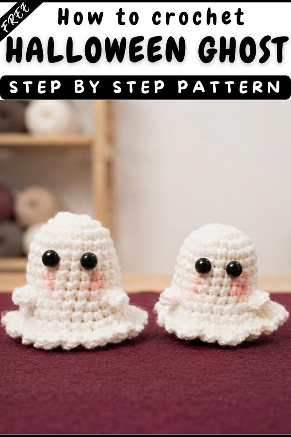 Crochet Ghost Beginner-Friendly Halloween Amigurumi & Keychain Tutorial 8