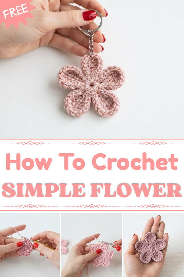 Crochet Simple Flower for Beginners Crochet by Dodo 1