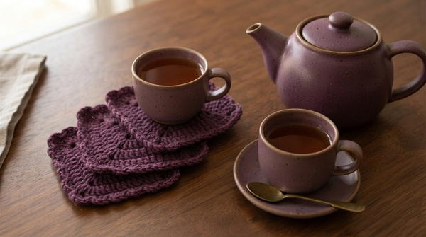Crocheting a Biscuit-Shaped Tea Coaster 2
