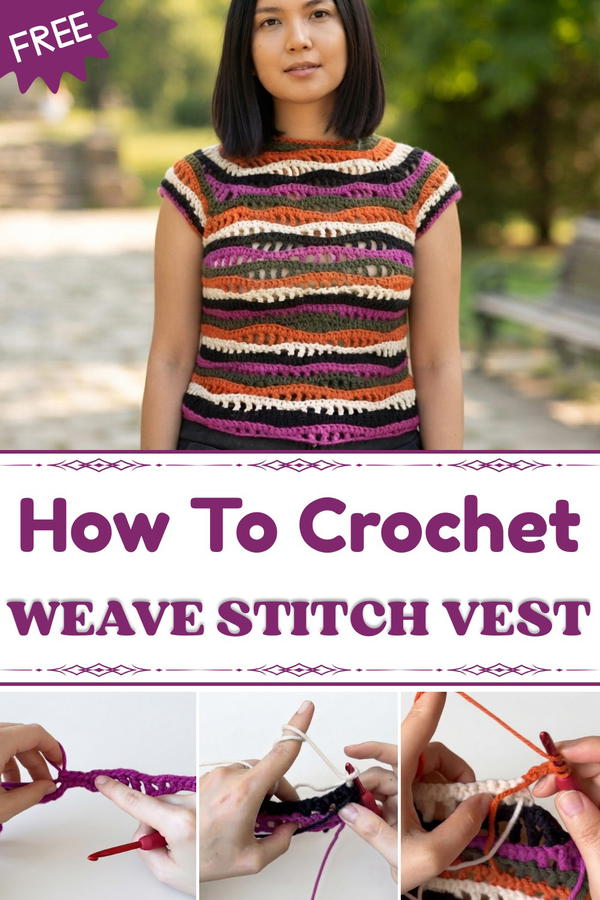 Easy Crochet Weave Stitch Vest Beginner Friendly Halloween Top Tutorial 1