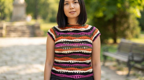 Easy Crochet Weave Stitch Vest Beginner Friendly Halloween Top Tutorial 2
