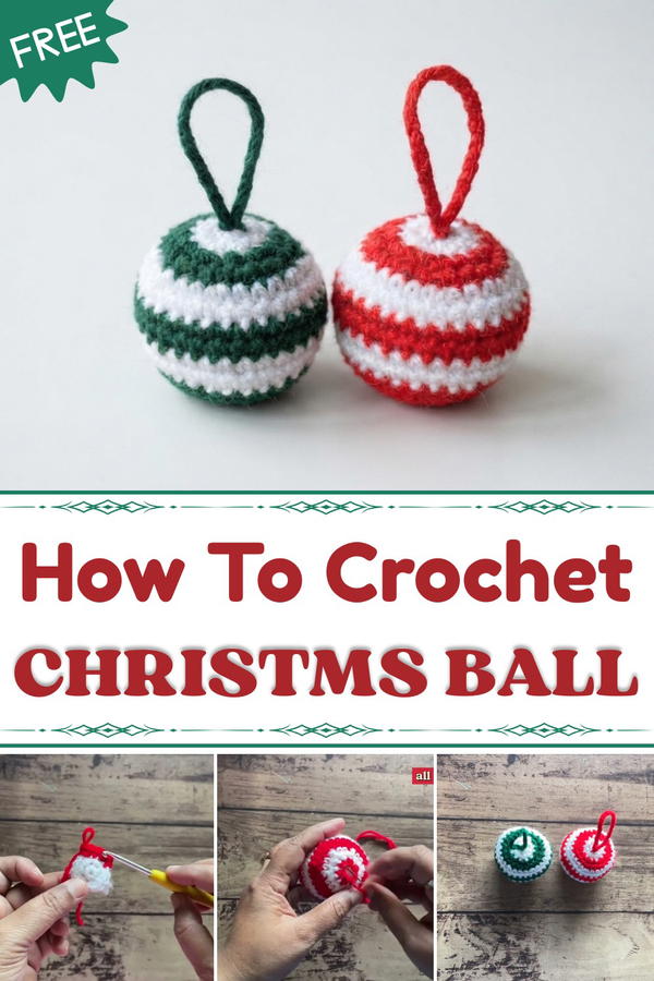 How to Crochet Ball Ornament Christmas Tree Decoration Tutorial 1