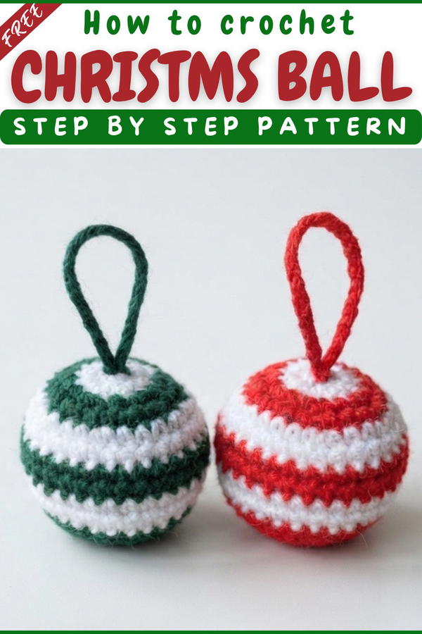 How to Crochet Ball Ornament Christmas Tree Decoration Tutorial 8