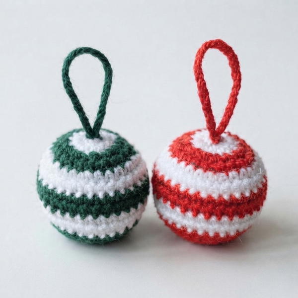 How to Crochet Ball Ornament Christmas Tree Decoration Tutorial 9