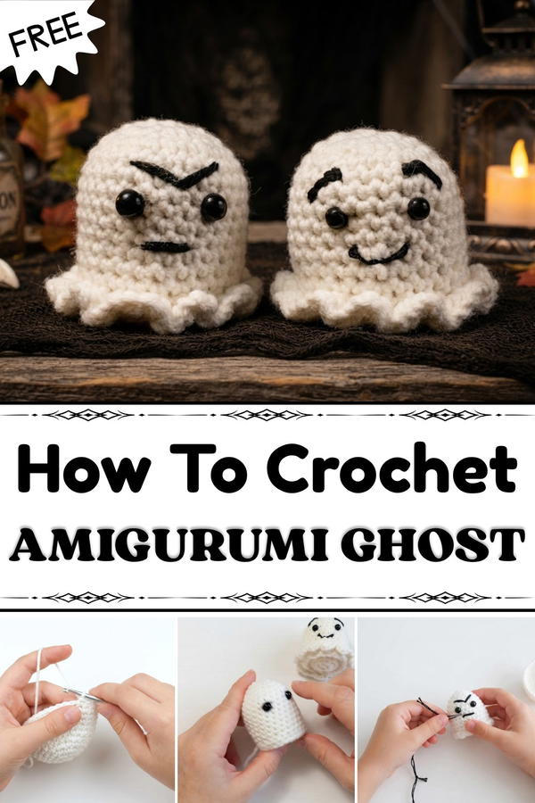 How to crochet an Amigurumi GHOST for Halloween 1