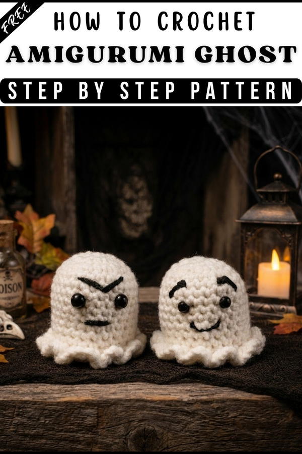 How to crochet an Amigurumi GHOST for Halloween 8