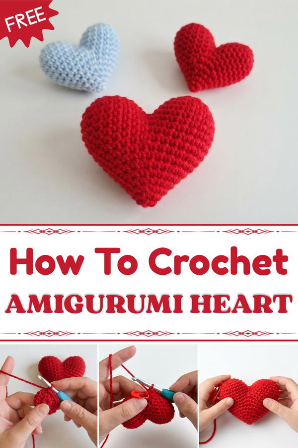How to crochet an amigurumi heart 3D heart for VALENTINE'S DAY! 1