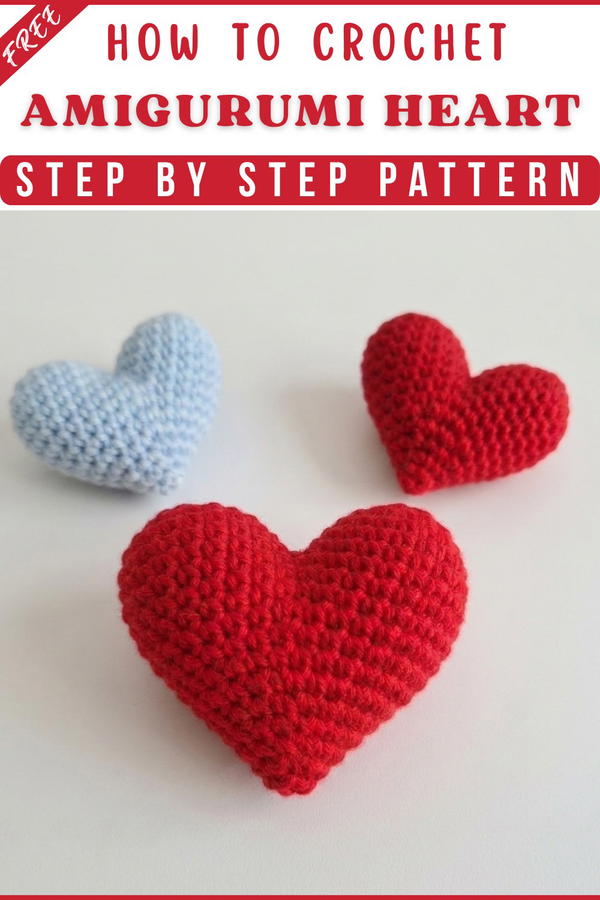 How to crochet an amigurumi heart 3D heart for VALENTINE'S DAY! 8