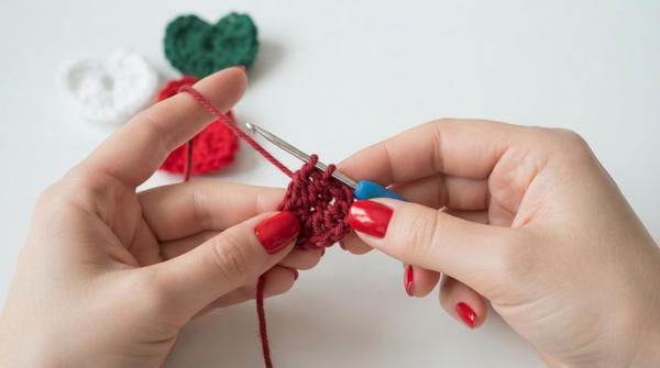 How to crochet cute heart for absolute beginners 3