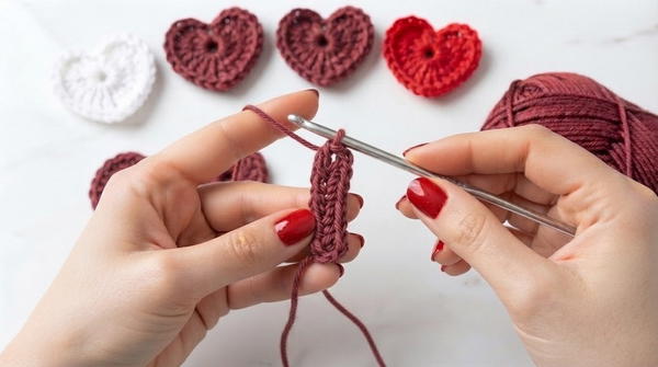 How to crochet cute heart for absolute beginners 4
