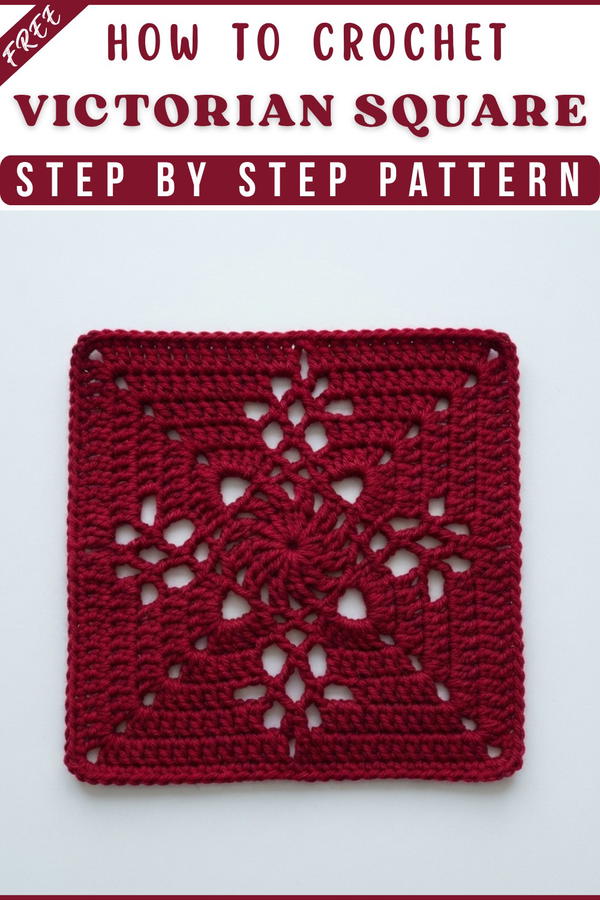 How to crochet the Victorian lattice square 7