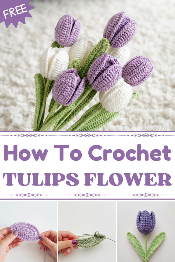 How to crochet tulips flower 1