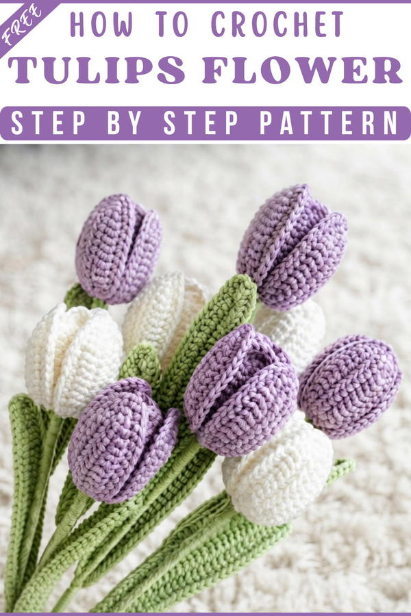 How to crochet tulips flower 8