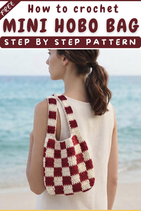 How to make a crochet mini hobo bag 8