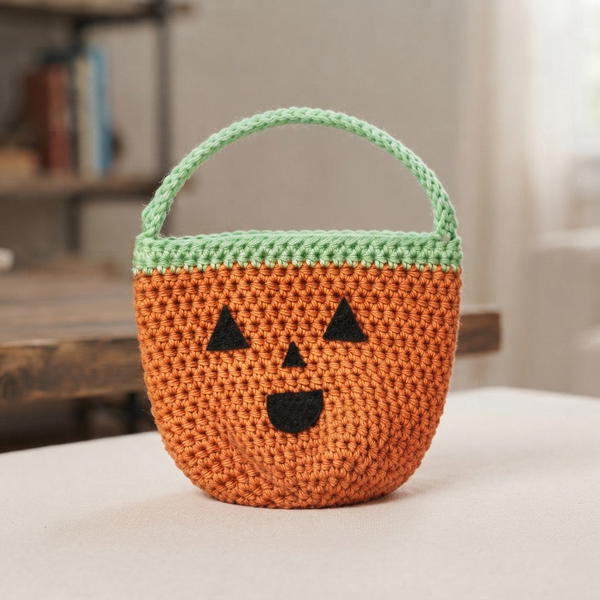 Pumpkin treat bag crochet tutorial 8