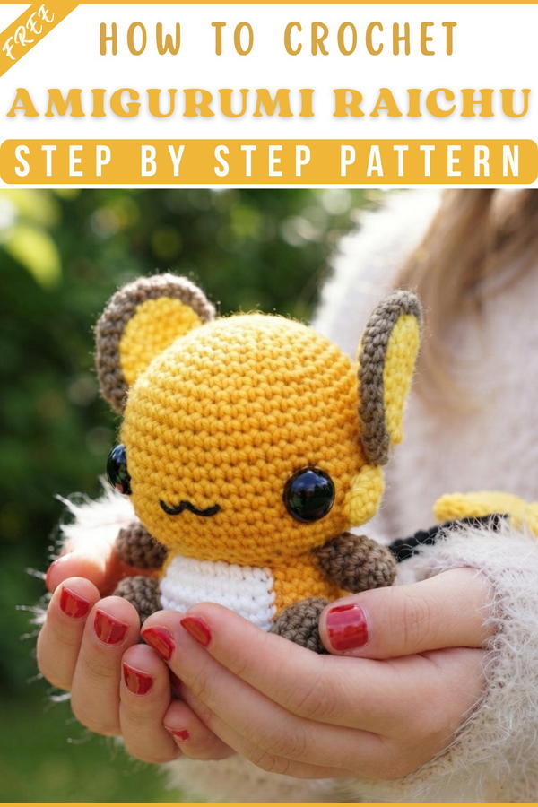Raichu Amigurumi Crochet Tutorial 8