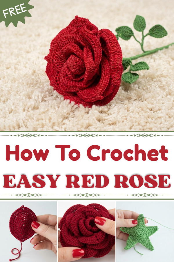 Red Rose Crochet Tutorial 1