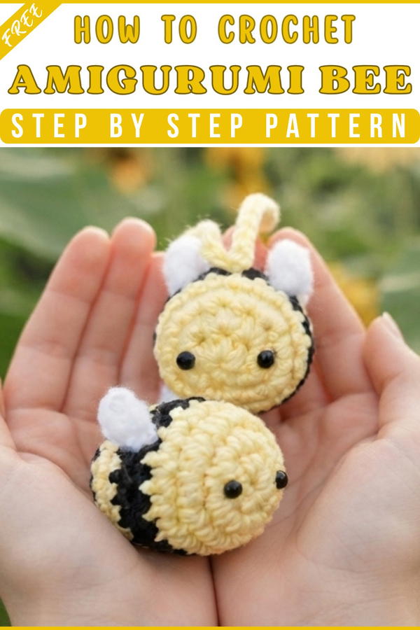 SHORT & EASY!! BEE KNITTING TUTORIAL BEE AMIGURUMI KNITTING TUTORIAL FOR BEGINNERS 9