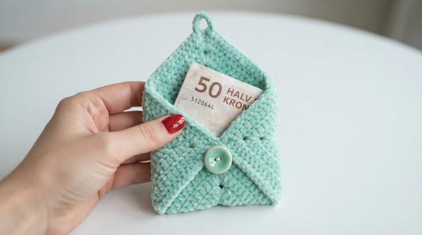 SOLID GRANNY SQUARE COIN PURSE CARD HOLDER 2