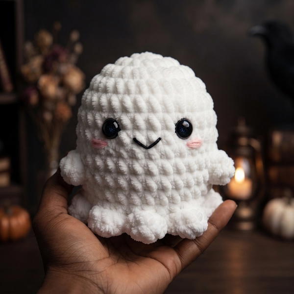 how to crochet a ghost 👻 extremely beginner tutorial, STEP-BY-STEP 10