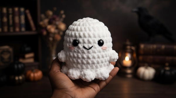 how to crochet a ghost 👻 extremely beginner tutorial, STEP-BY-STEP 2