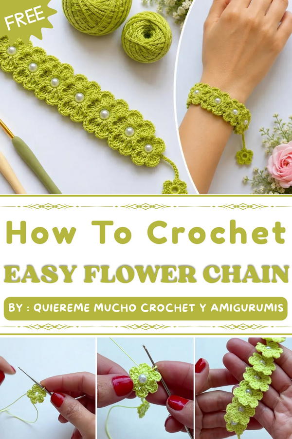 A VERY DELICATE AND EASY FLOWER CHAIN ENGLISH SUBTITLES 1