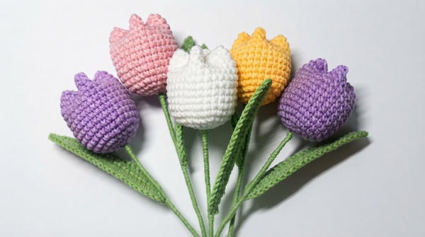 Crochet Tulip Flower 🌷 Easiest Crochet Tulip Tutorial for Gifts and Decoration 2