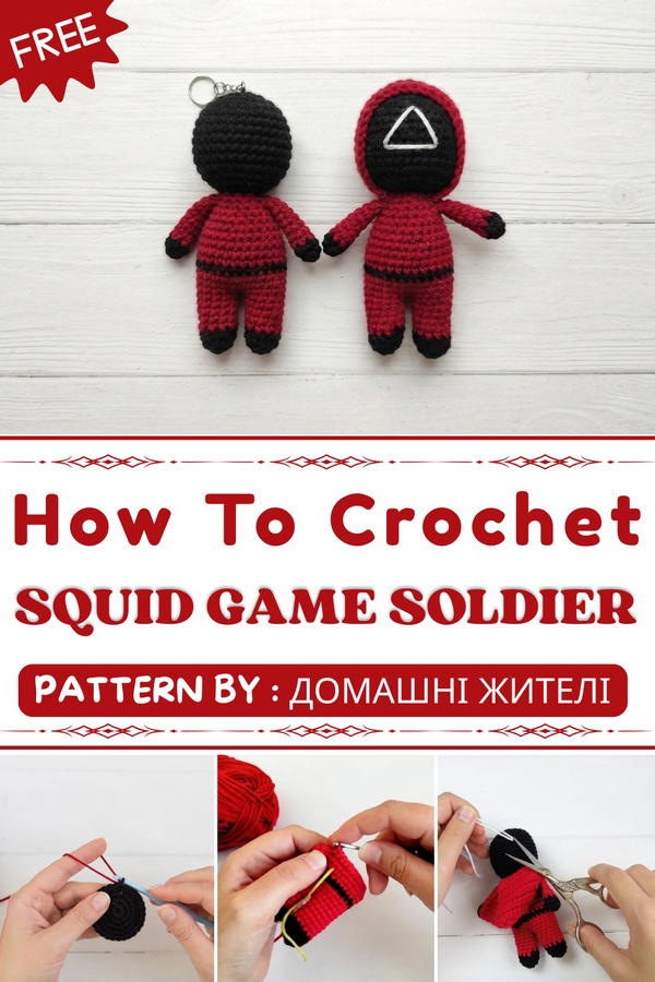Crochet soldier crochet squid game soldier squid game (1)