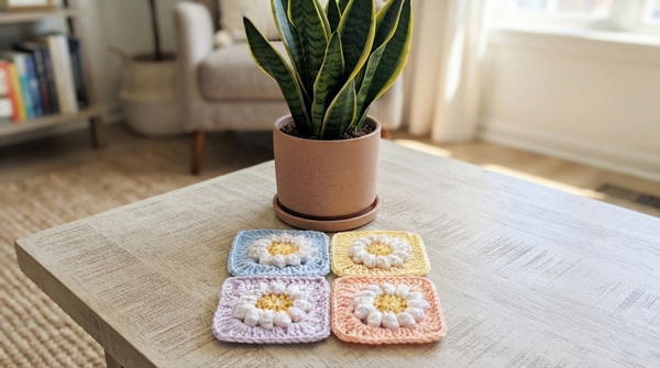 Crochet this gorgeous Daisy Square - EASY 2
