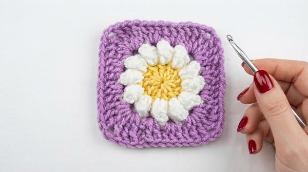 Crochet this gorgeous Daisy Square - EASY 7