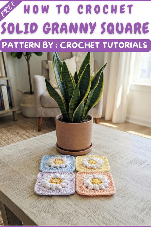 Crochet this gorgeous Daisy Square - EASY 8