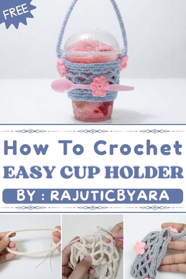 Cup sleeve crochet holder cup rajut beginner friendly 1